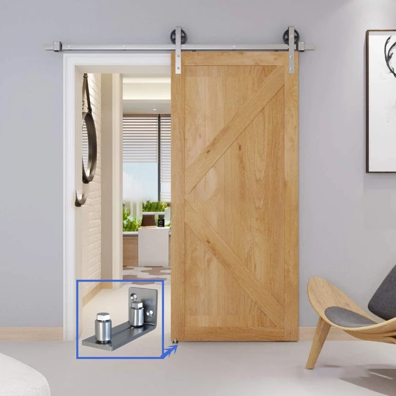 

Sliding Door Hardware Heavy Duty Barn Door Floor Guides Scratch Resistant Stainless Steel Flush Mount Stay Roller Wall
