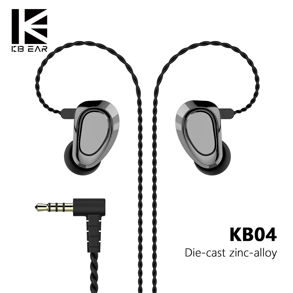 Наушники вкладыши KBEAR KB04 1BA + 1DD гибридные водительские Hi Fi DJ мониторы проводные