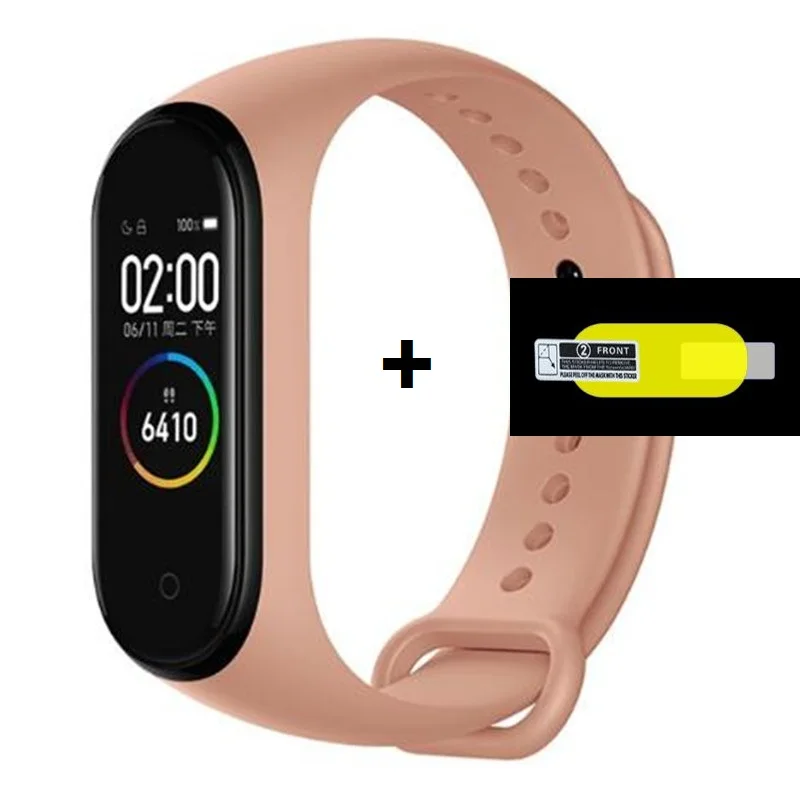 Браслет Mi Band 4 ремешок Mi Band 3 спортивный ремешок на запястье силиконовый браслет для браслета 3 группа 4 браслет Miband 3 4 ремешок - Цвет: with m3 film