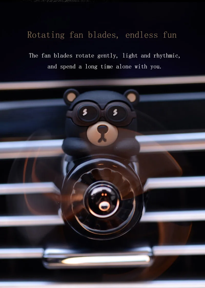 

1PCS Car Air Freshener scented bear pilot rotating propeller air vent scented air pilot car accessories car Air freshener