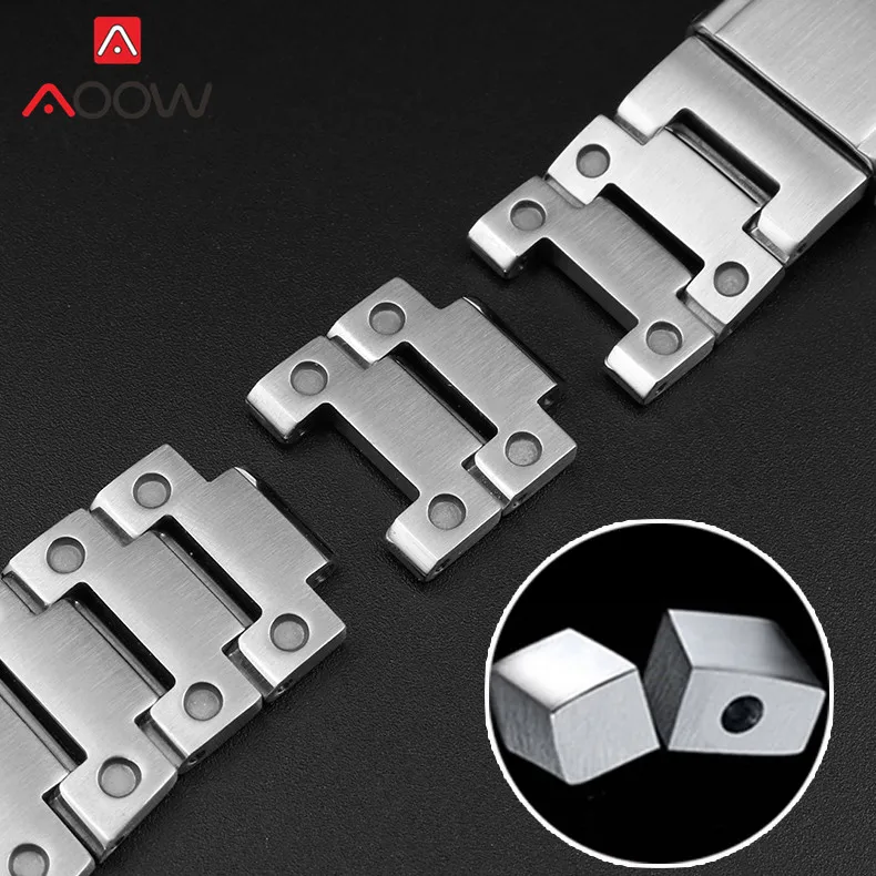 Ремешок мужской из нержавеющей стали с складной пряжкой сменный однотонный