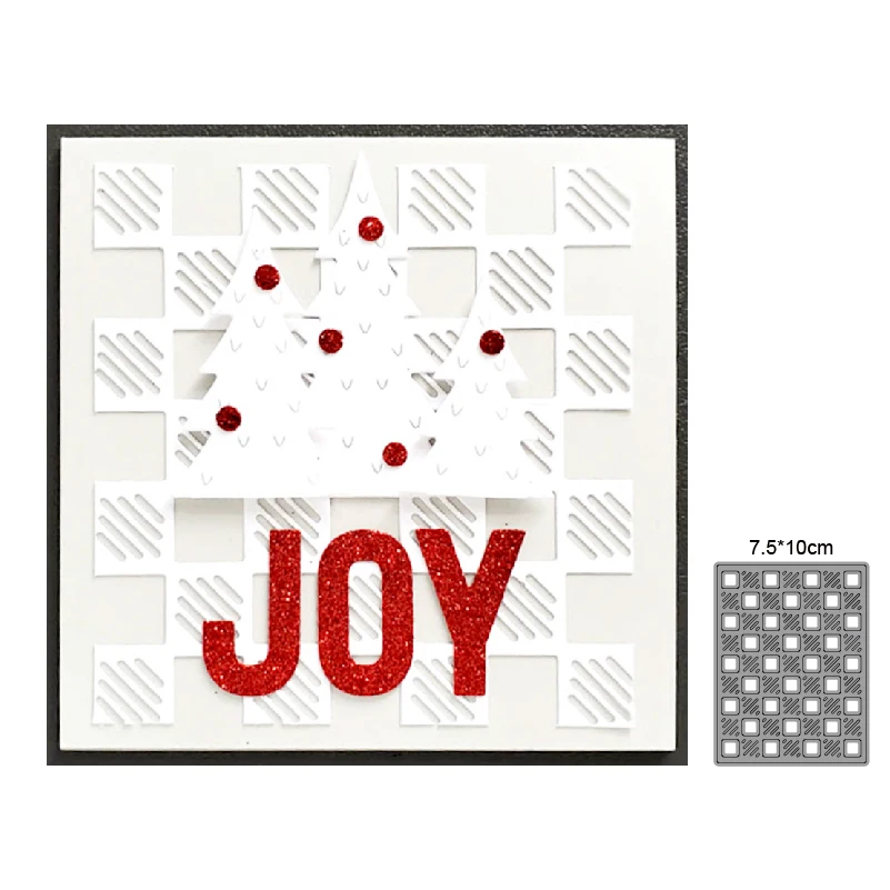 

JOY Christmas Tree Background cutting dies Metal photos album decoration Scrapbook paper craft knife blade punch stencils