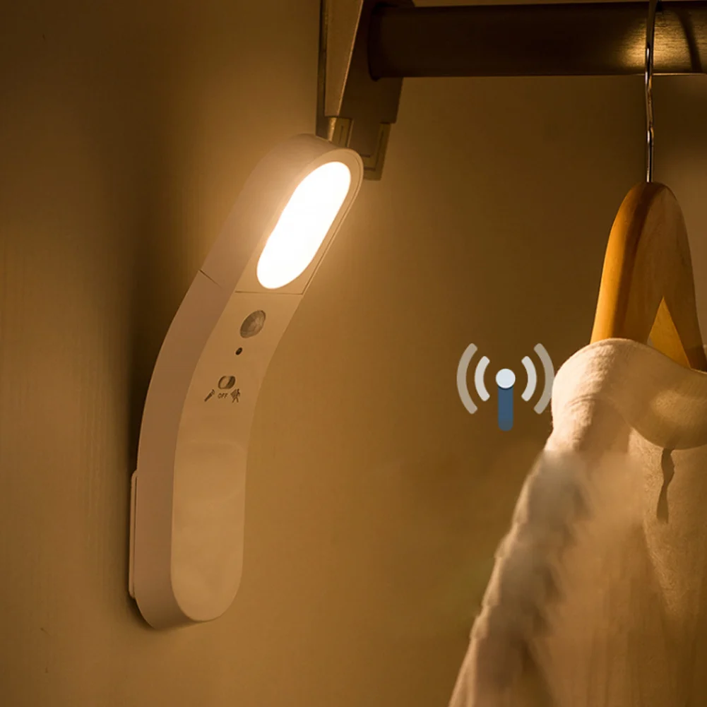 Светодиодный ночник с датчиком движения USB перезаряжаемая прикроватная лампа