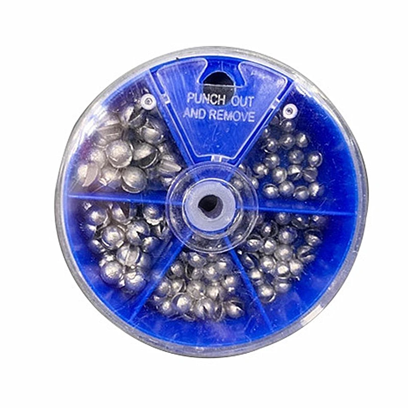 

100pcs Fishhooks Fishing-egg Premium Fishing-egg Rig Tools Sinkers Angling Lead Fishing Egg Bullets Weight Split Shot Box Model