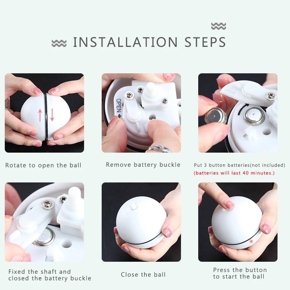 Кошка игрушка подвижный шар светодиодный красный светильник движение