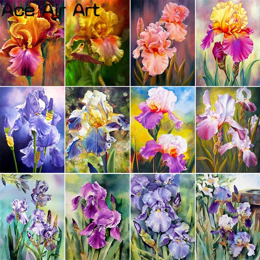 

Красивая немецкая круглая/квадратная алмазная живопись с изображением цветов 5D «сделай сам», алмазная вышивка, мозаика Стразы для домашнег...