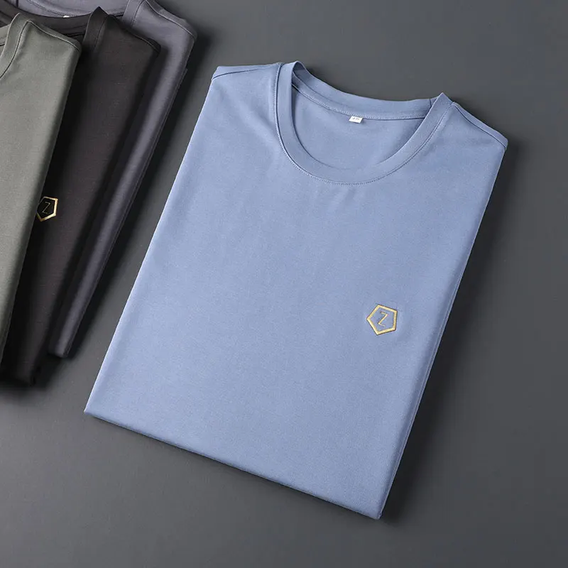 

JSBD breathable wrinkle resistant high-end short-sleeved summer 2021 thin ice silk short-sleeved men's comfortable coat light lu