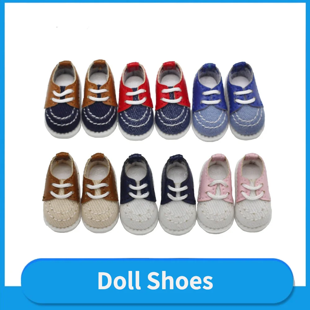 

New 16cm BJD Ob11 Doll Shoes Color Contrast Casual Cloth Shoes 1/12 Doll House GSC Obitsiu 11 Universal Accessory Xmas Gifts