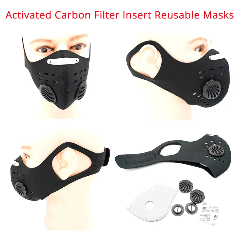 Воздухопроницаемые маски для лица с двойным воздушным клапаном многоразовые