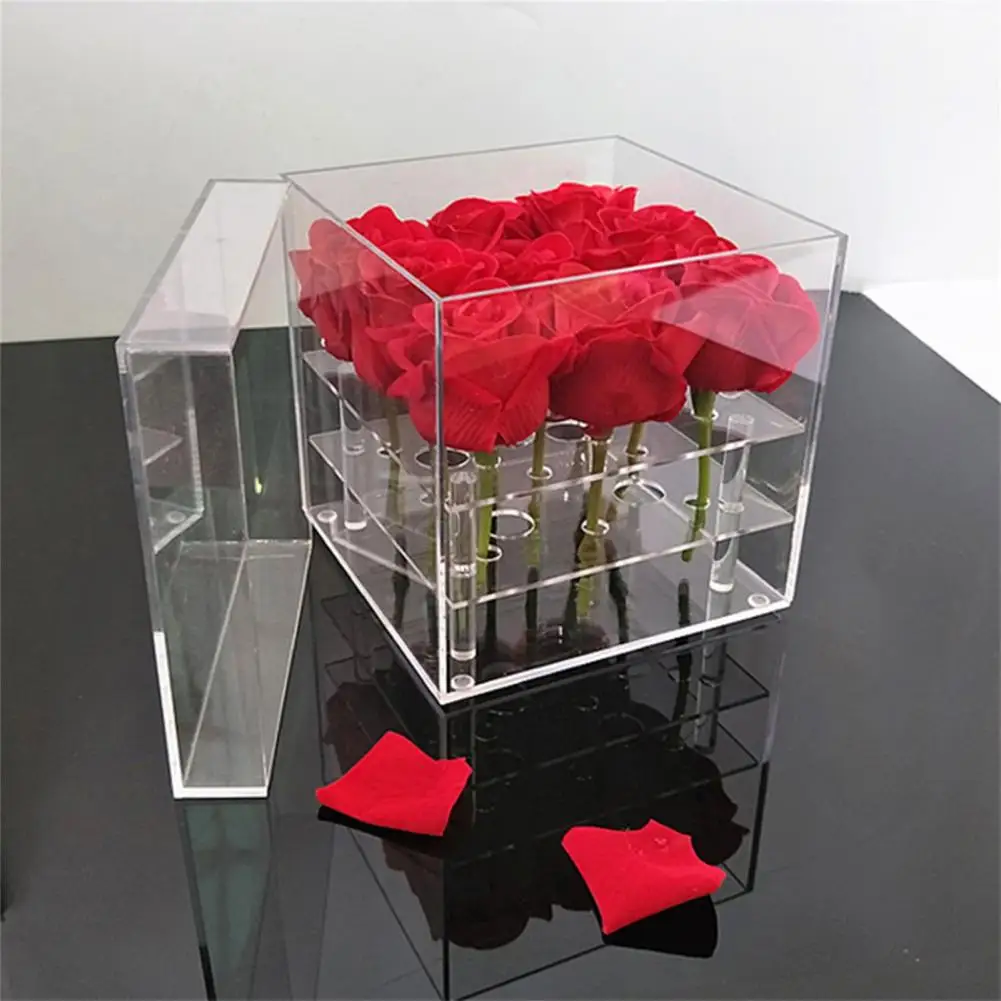 Transparent Large Capacity 2 Tiers Removable Rose Water Holder for Birthday Gift | Дом и сад