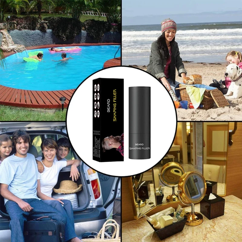 

Водонепроницаемый штамп для бороды, формовочный наполнитель для бороды, долговечный ремонтный инструмент для окрашивания усов, черный, тем...