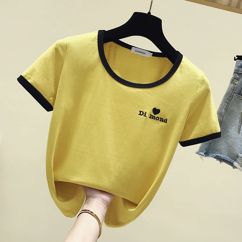 Зеленая футболка авокадо женская с короткими рукавами летняя Новинка тонкое