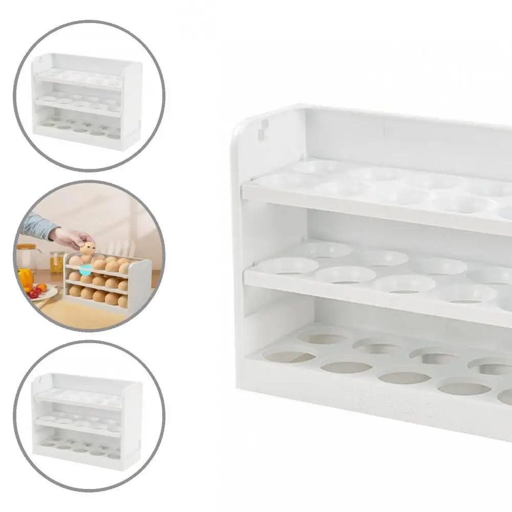 

White Practical Food Storage Organizer Egg Box Refrigerator Gadget PS Egg Storage Box Stable for Daily Life