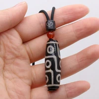1pc ancient tibet dzi agates beads pendant necklace natural stone choker column buddhism tibet heaven charms necklaces jewelry