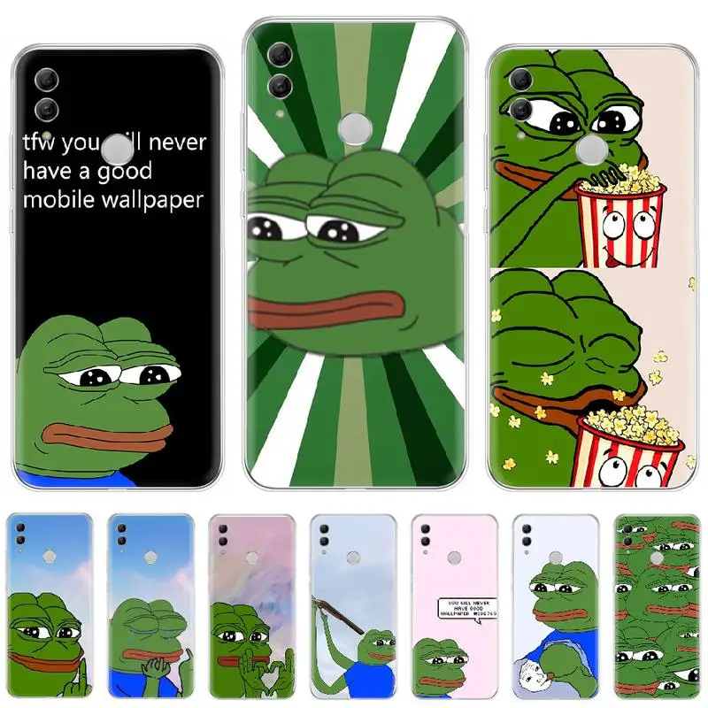 Мягкий чехол для телефона из ТПУ smug frog pepe Huawei Honor 10 10i 20 5C 7 7A 8A 8S 8X 9 9X Pro