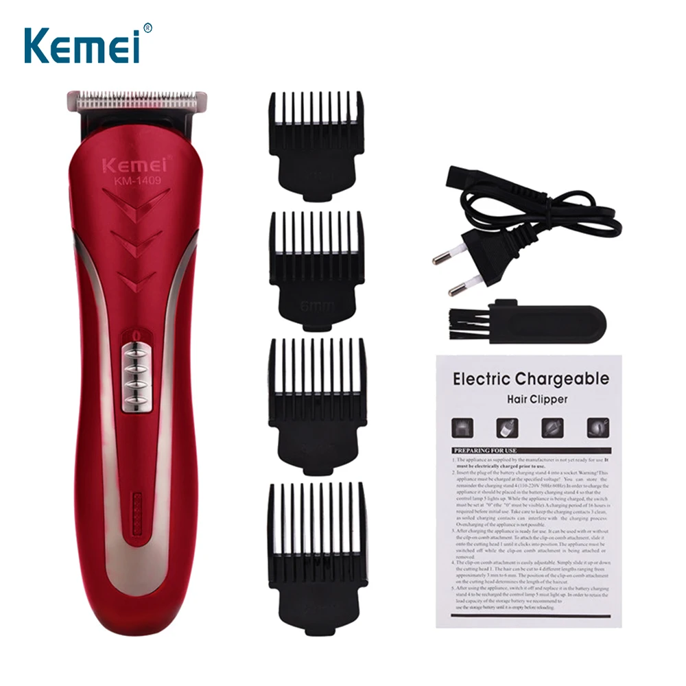 KEMEI перезаряжаемый электрический триммер для волос стальная головка машинка