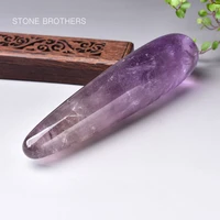 natural quartz crystal massage wand amethyst quartz massage wand large healing crystal stone yoni massage stick as women gift
