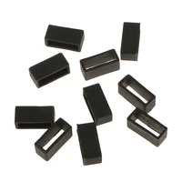 10pcs watch strap hoop loop black pvc silicone rubber buckle retainer holder 20mm