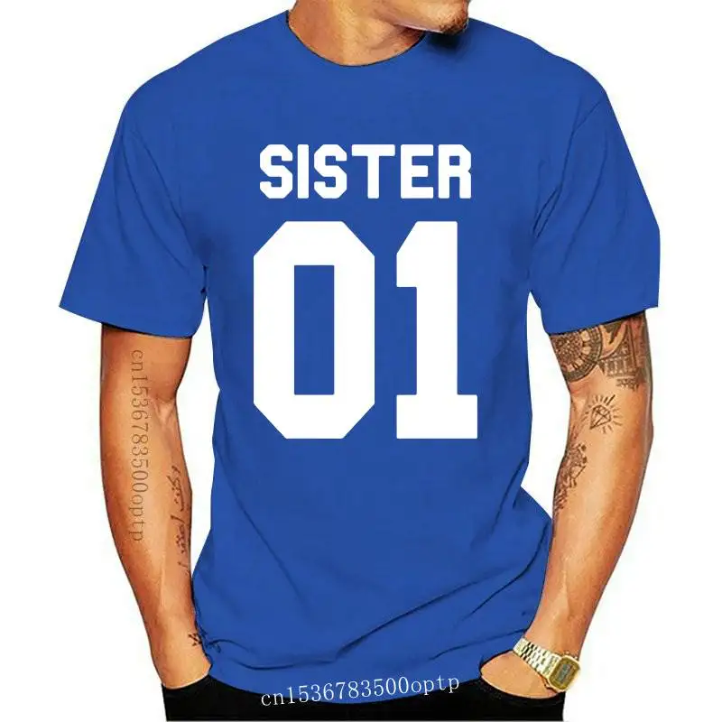 

New 1 Pcs Fashion Sister 01 02 Best Friends T Shirts Women Aesthetic Harajuku BFF Gift Best Friends Summer T-shirt Tops Casual T