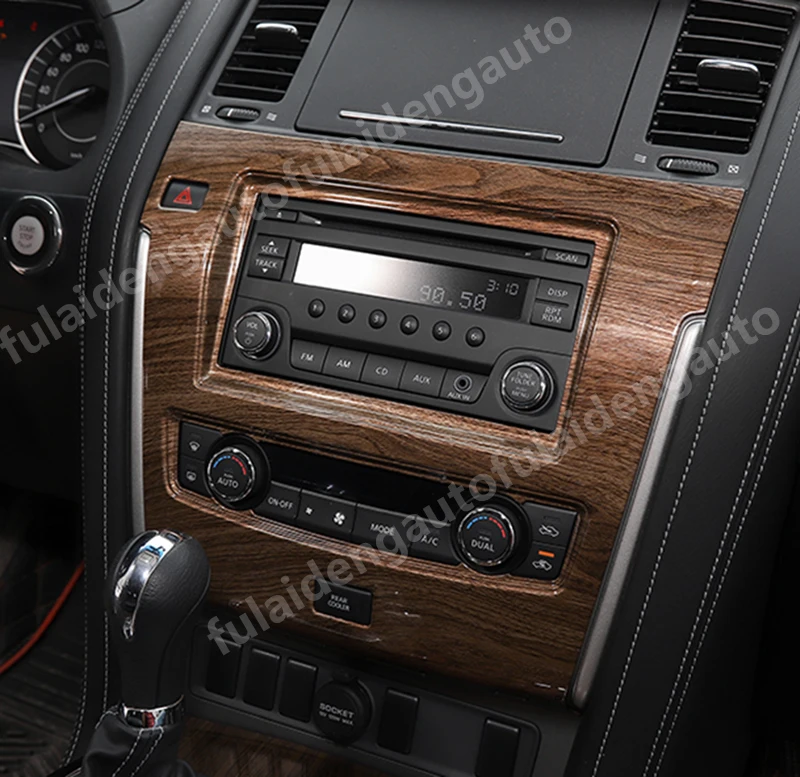 Для Nissan Armada Patrol Y62 2017-2020 ABS дерево зерна внутренняя центральная консоль CD панель