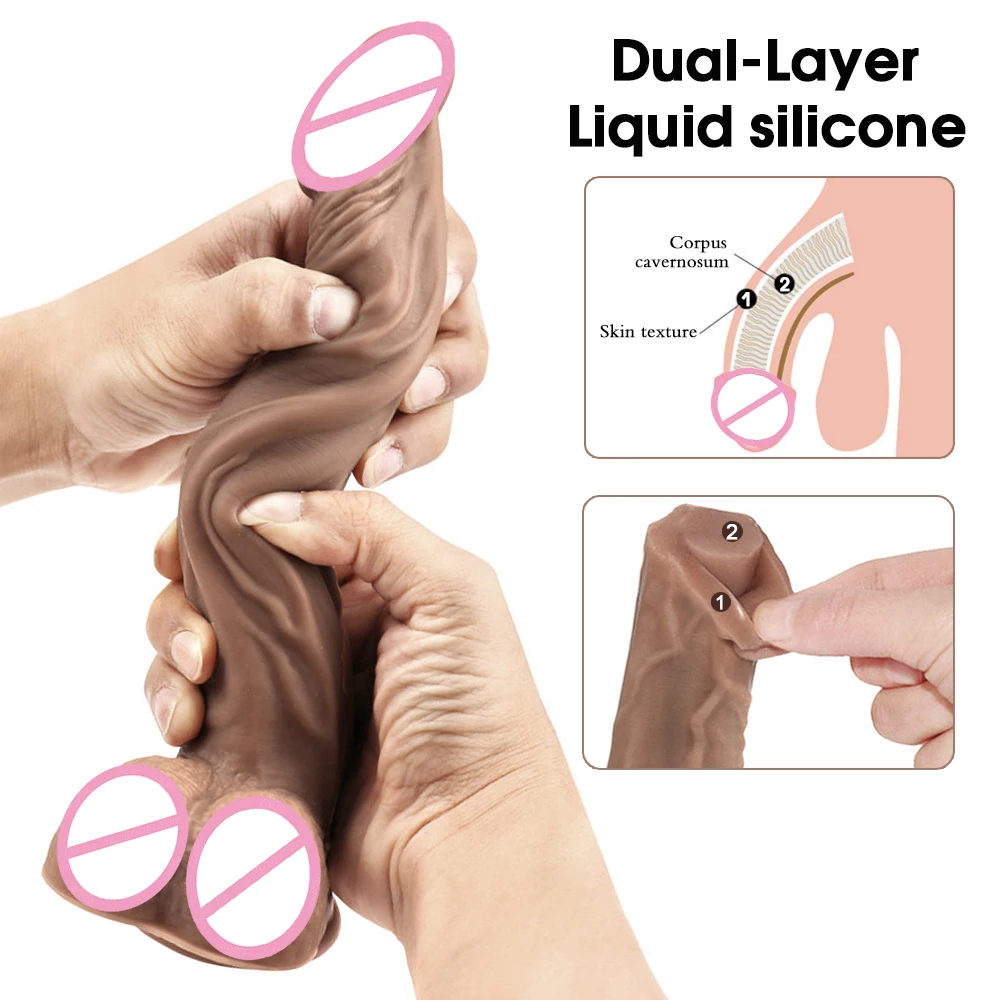 GaGu супер мягкий жидкий силиконовый реалистичный пенис с присоской для женщин