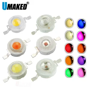 1 Вт 3 Вт Высокая мощность светодиодные шарики белыйтеплый белыйкрасныйзеленыйсинийжелтыйоранжевый источник светильник высокое качество 2 года гарантии Бесплатная доставка