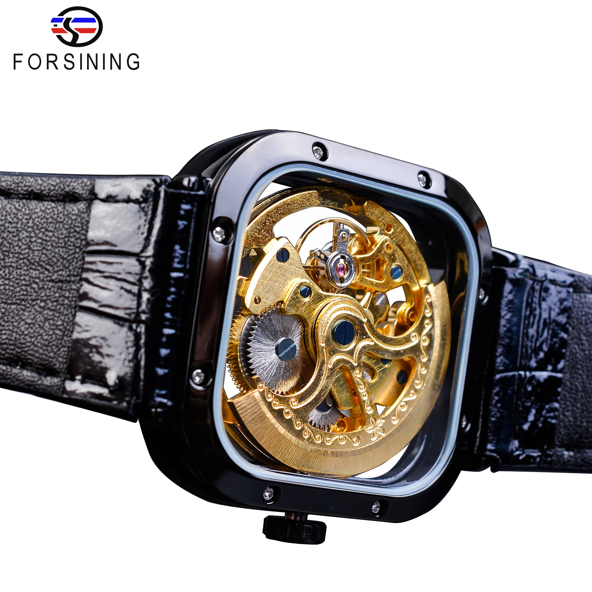 Часы наручные Forsining Мужские автоматические деловые модные дизайнерские с