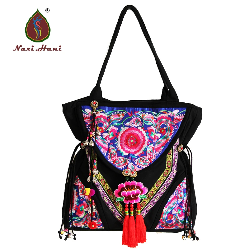 Экзотические сумки с вышивкой холщовые через плечо Брендовые повседневные