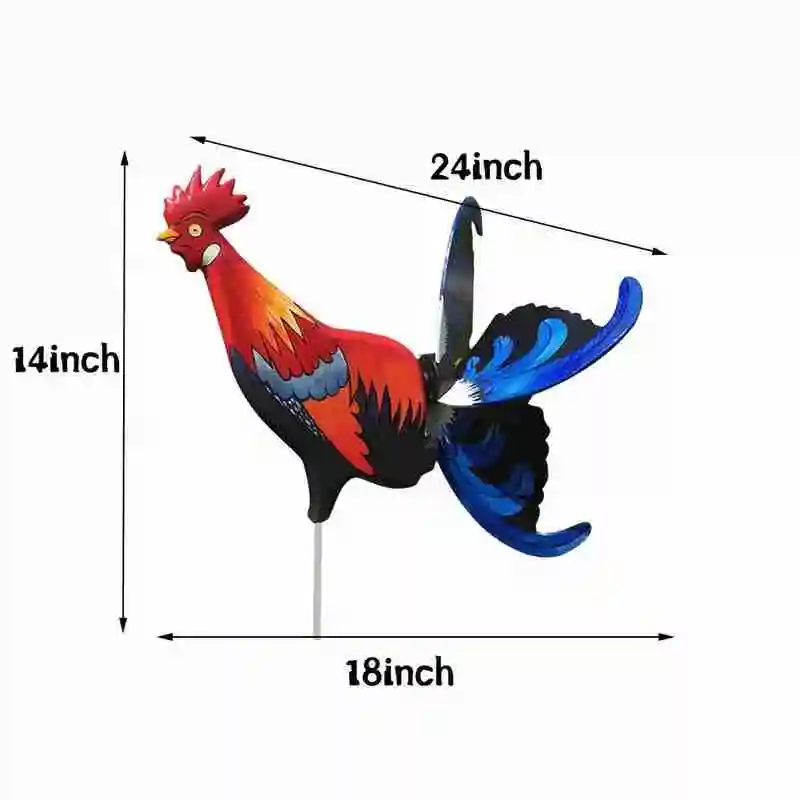 

Wind Rooster Windmill Garden Courtyard Farm Gardening Decoration Height And Sunscreen Approximately Waterproof 25cm Windmil W4Y3
