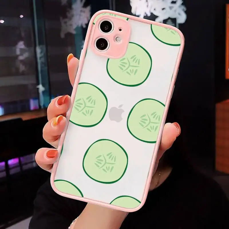 

Fruit cucumber vegetables Phone Case matte transparent For iphone 7 8 11 12 plus mini x xs xr pro max cover