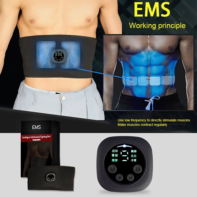 

Electric Abdominal Body Slimming Belt Waist Band Smart Abdomen Muscle Stimulator Abs Trainer Fitness Lose Weight Fat Burn