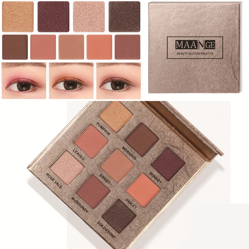 MAANGE матовые тени для век Палитра длительная блеск Тени 9 цветов макияж