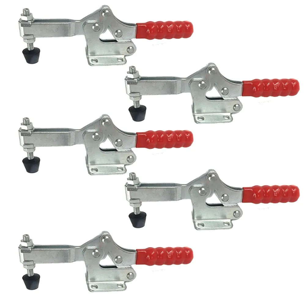 

5Pcs GH-20752B Horizontal Quick Release Latch Type Toggle Clamps Hand Tool Hold Down Clamps Metal Horizontal Toggle
