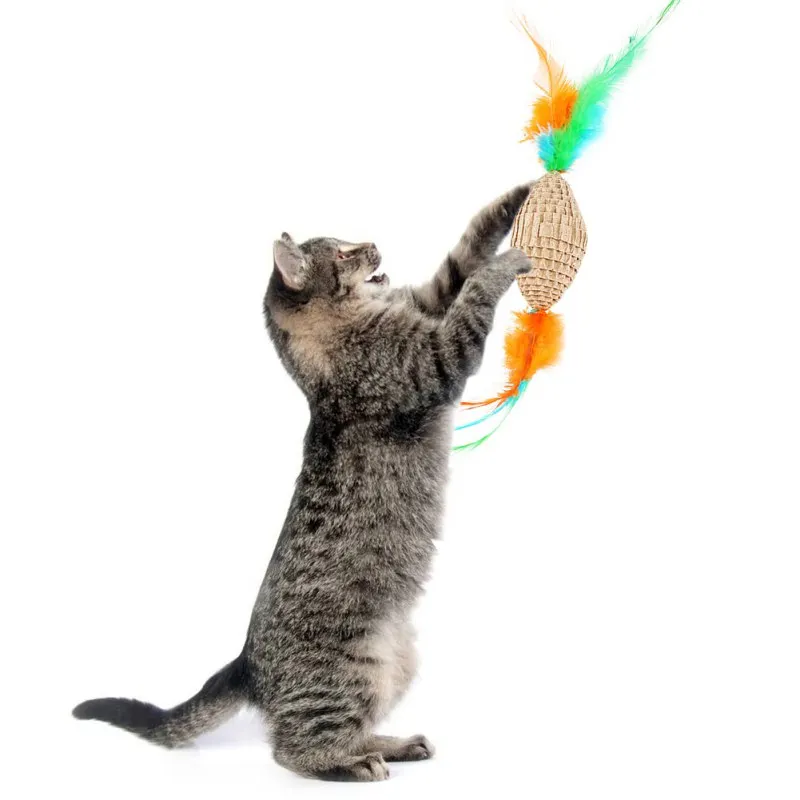 Игрушка в виде кошачьего пера гофрированная бумага многоцветная игрушка кошечки
