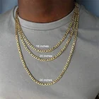 Мужская цепочка ожерелье с твердой поверхностью заполненная золотом Женская цепочка кубинское Ожерелье Фигаро ювелирные изделия