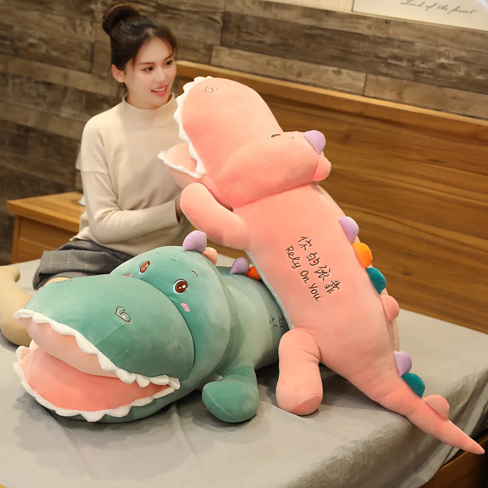 

Soft Toy Cute Crocodile Plush Big Bed With You Sleeping Long Pillow Super Soft Cute Dinosaur Girl Doll Cartoon Animal Cushion