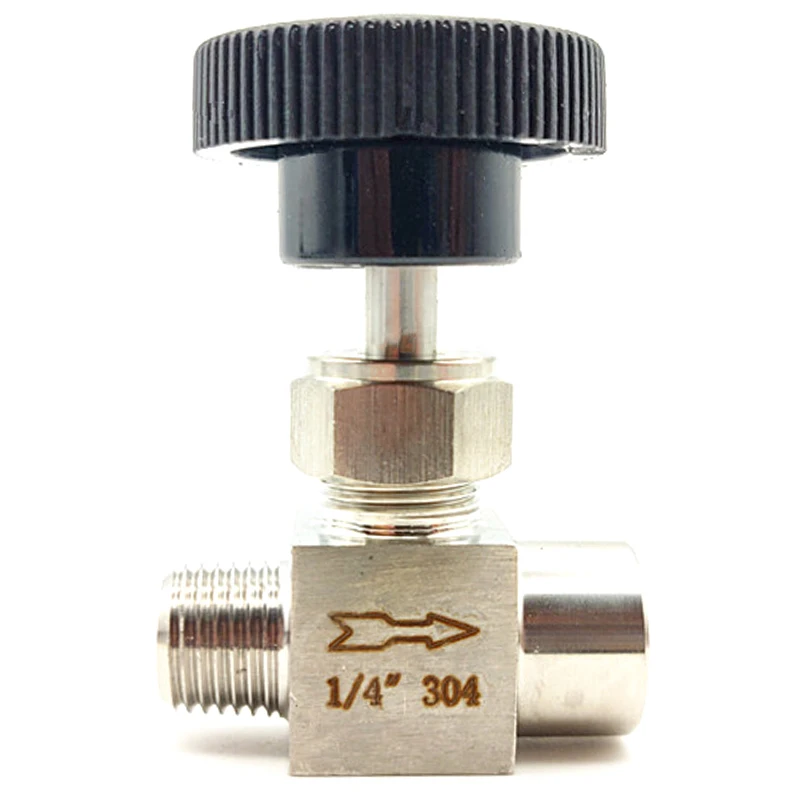 

Игольчатый клапан, регулируемый 1/4 дюйма, с наружной резьбой на внутреннюю резьбу, из нержавеющей стали 304, Регулировка потока, запорный кран...