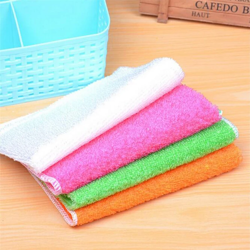 10 шт. тряпки из бамбукового волокна для очистки посуды|Чистящие салфетки| |