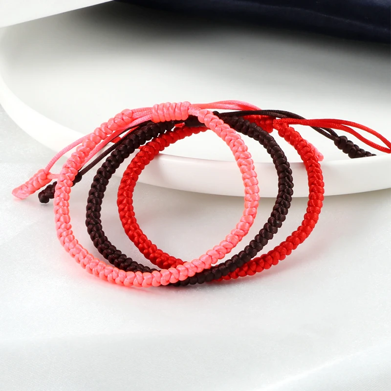 Плетеные браслеты из веревки 19 цветов тибетский плетеный браслет дружбы ручной