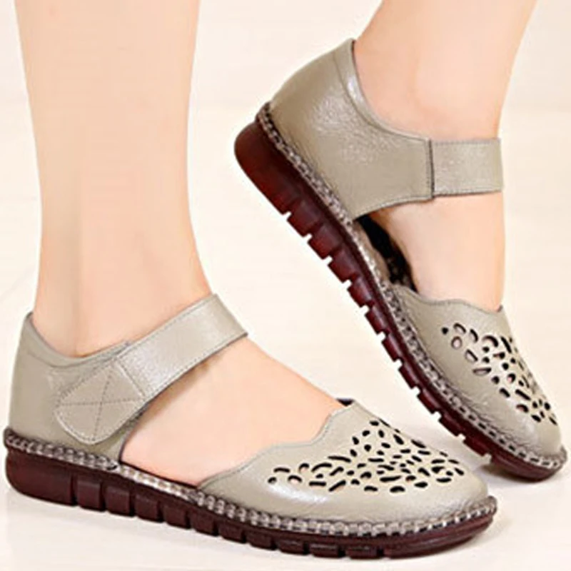 

CEYANEAO Women Sandals 2019New Summer Shoes Woman Genuine Leather Flat Sandals Fashion Casual Sandals WomenE1696