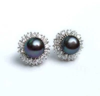 new 6 7mm natural multicolor pearl earring crystal aaa grade