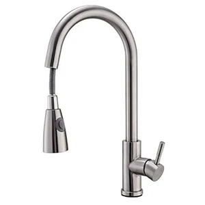 ruyage kitchen faucets single handle kitchen sink faucet brushed nickel stainless steel pulldown head faucet wflexible pullout free global shipping