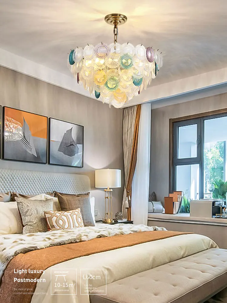 Светодиодный ная цветная люстра из железные в стиле постмодерн стекла подвесной