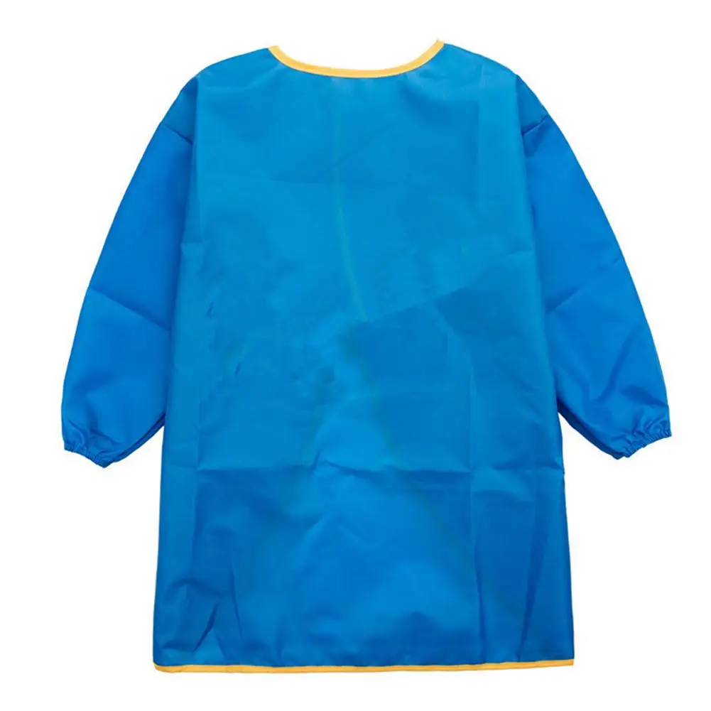 

HOT SALES !!! Kids Solid Color Waterproof Long Sleeve Painting Apron Feeding Smock Bib Coat