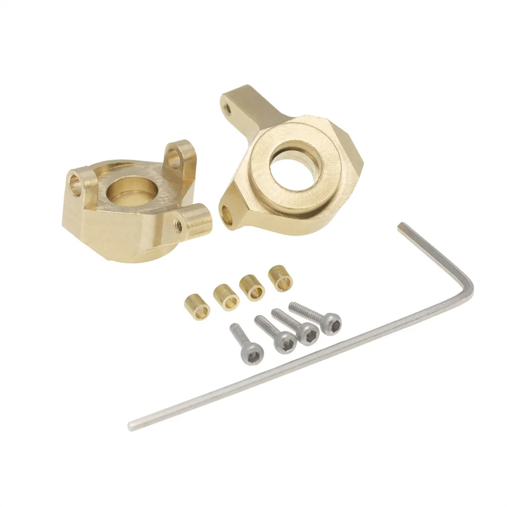 

2pcs Brass Front Steering Knuckle Set Accessories for 1:24 Scale Axial SCX24 90081 RC Crawler Car Upgrade Parts