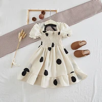 toddler baby lacing dresses clothes 2022 children princess dress sets summer fashion kids girls dot printing princess dress