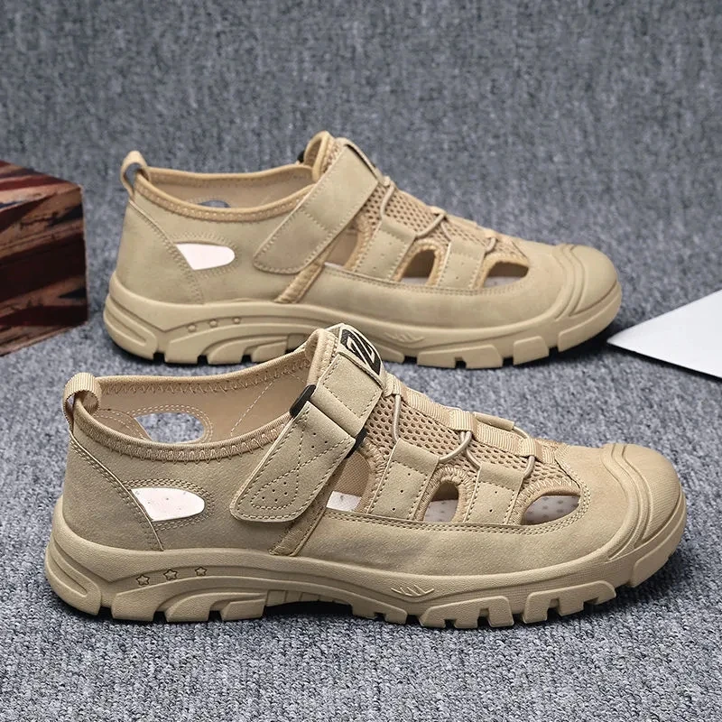 

Summer Fashion Breathable Mesh Sandals Men Casual Shoes Outdoor Beach Shoes Comfortable Non-Slip Driving Shoes Roman Sandals Men