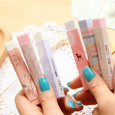 

1 pcs Sweet kawaii Candy Color Cartoon Eraser Rubber Eraser Primary Student Prizes writing drawing Promotional Gift Stationery