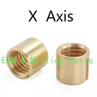 2pcs cnc milling machine x axis screw copper sleeve nut vertical mill tool for bridgeport mill part