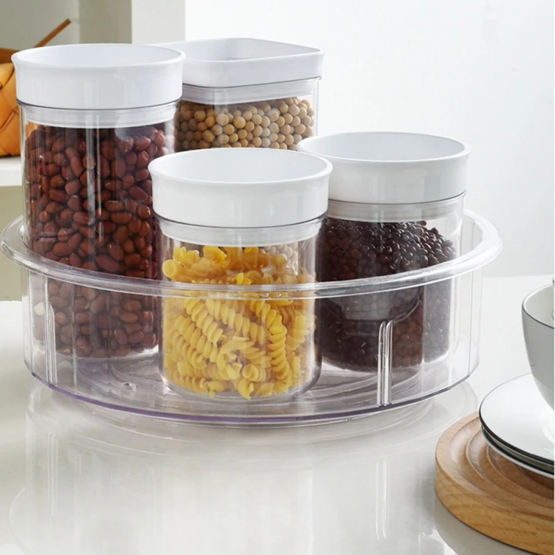 

Kitchen Storage Multi-functional Rack Rotating Desktop Storage Box Shower Room Condiment Organizers Cabinet Pantry Storage